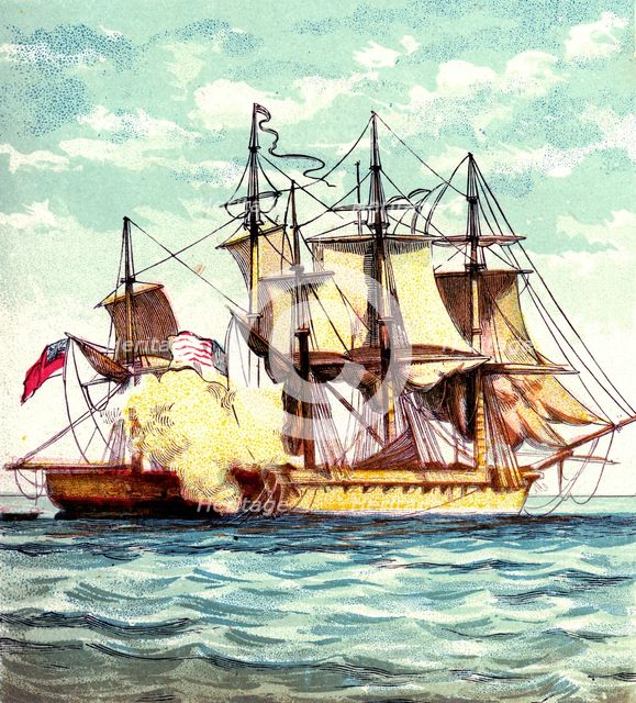 'Chesapeake and Shannon', 1812 (c1850s). Artist: Unknown