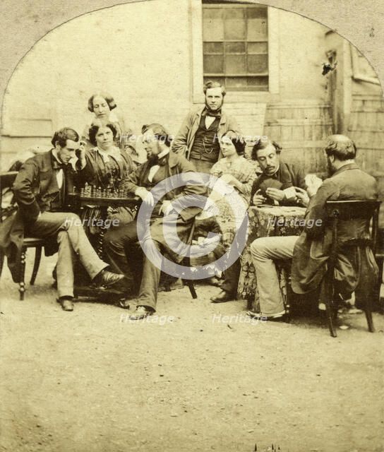 'Chess and Cards', c1850s. Artist: Unknown