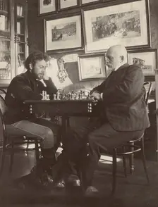 Chess game, 1909. Creator: Unknown
