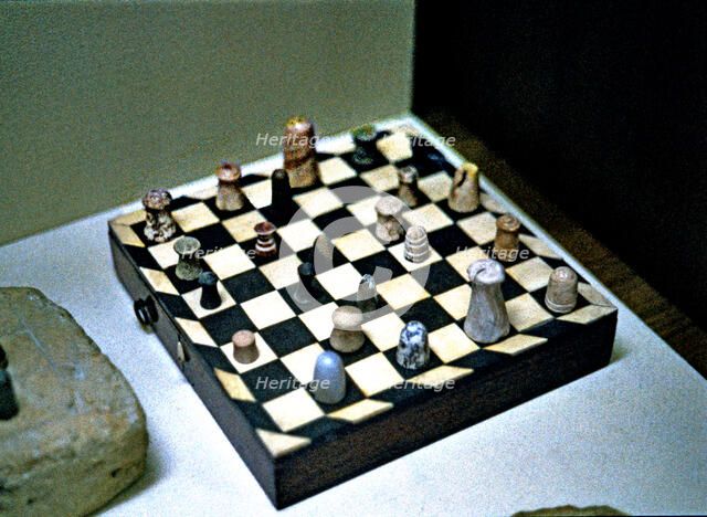 Chess game, from Sakkara preserved in the National Archaeological Museum of Cairo.