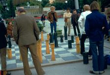 Chess game on a summer evening in Kungstradgarden