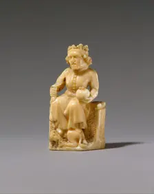 Chess Piece in the Form of a King, German, 1350-1400. Creator: Unknown