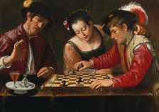 Chess players, 17th century. Creator: Caravaggio, Michelangelo, (after)