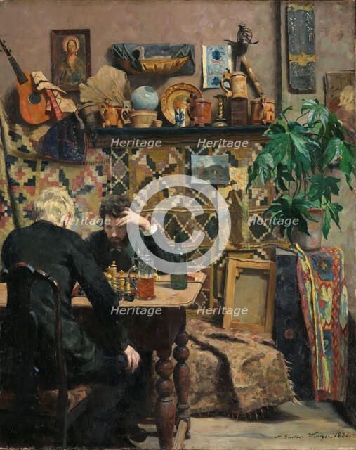 Chess players, 1886. Creator: Gustav Wentzel.