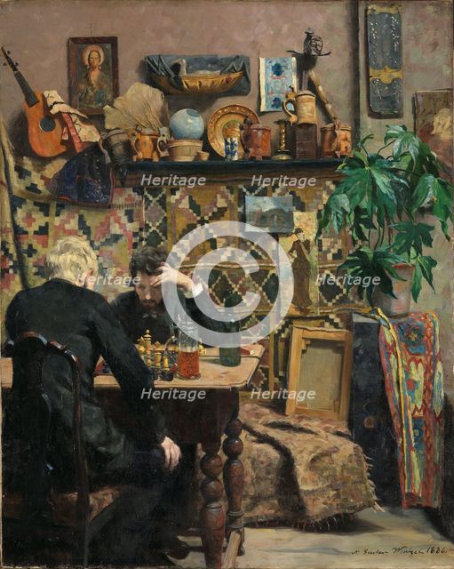 Chess players, 1886. Creator: Wentzel, Gustav (1859-1927).