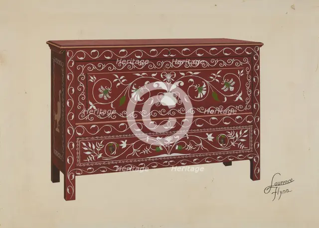 Chest (Front View), c. 1936. Creator: Lawrence Flynn.