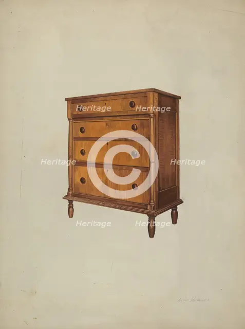 Chest of Drawers, 1935/1942. Creator: Arthur Matthews.