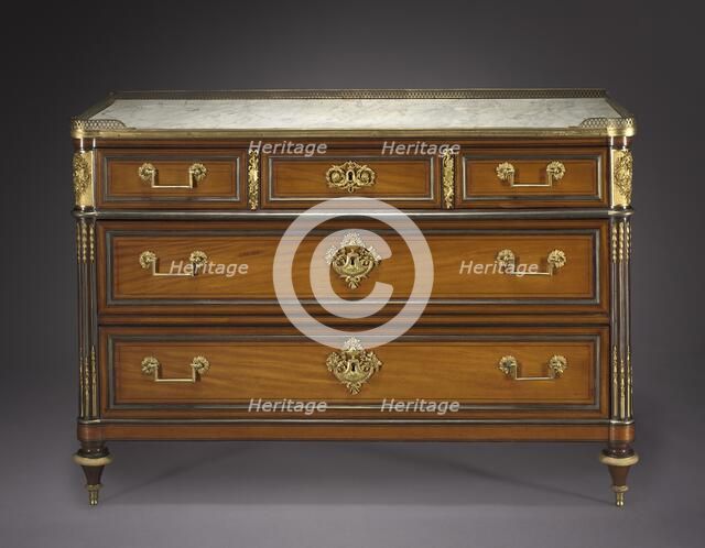 Chest of Drawers, c. 1775-1792. Creator: Claude-Charles Saunier (French, 1735-1807), attributed to ; Pierre Joseph Désiré Gouthière (French, 1732-1813/14), mounts in the style of.