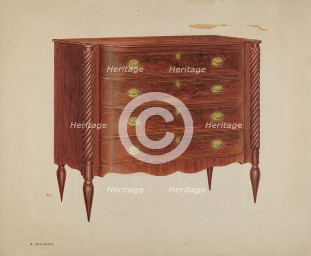 Chest of Drawers, c. 1938. Creator: Arthur Johnson.