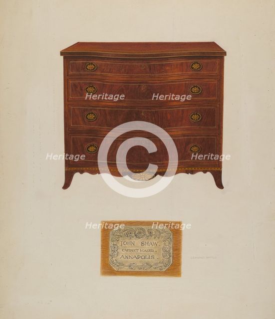 Chest of Drawers, c. 1939. Creator: Leonard Battee.