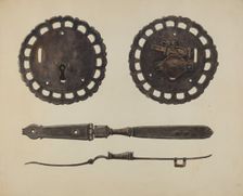 Chest Lock and Hasp, c. 1938. Creator: Al Curry