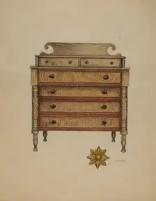 Chest-Mahogany, Pine & Maple, c. 1937. Creator: Eva Wilson