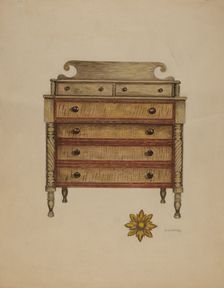Chest-Mahogany, Pine & Maple, c. 1937. Creator: Eva Wilson