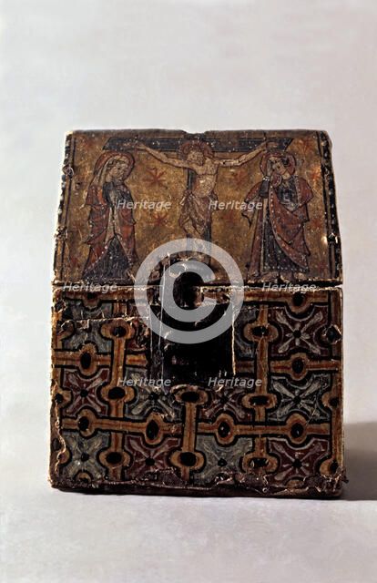 Chest - Sacrarium, made in polychromed wood.