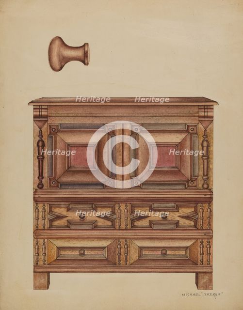 Chest (with two drawers), 1936. Creator: Michael Trekur.