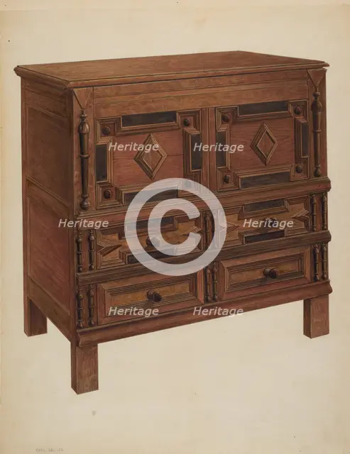 Chest with Two Drawers, c. 1939. Creator: Charles Squires.