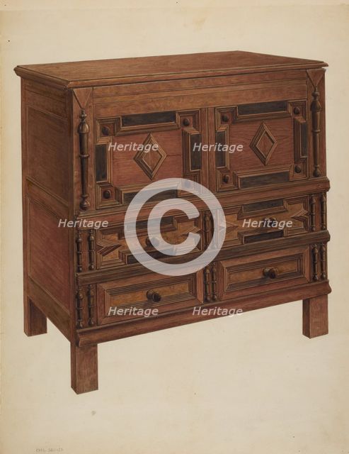 Chest with Two Drawers, c. 1939. Creator: Charles Squires.
