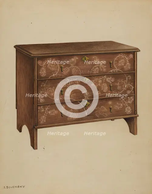 Chest with Drawers, c. 1937. Creator: Isidore Sovensky.