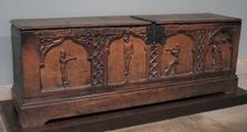 Chest with Relief Figures of Saints Sebastian and Blaise, Italian, early 16th century. Creator: Unknown