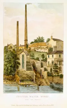 Chester Water Works, from the fields 1852. Creator: John Romney