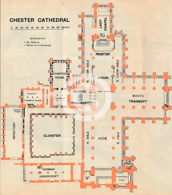 'Chester Cathedral', c20th Century. Artist: John Bartholomew.