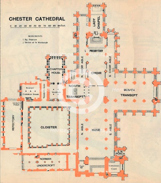 'Chester Cathedral', c20th Century. Artist: John Bartholomew.