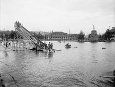Chester Park, toboggan slide on the lake, Cincinnati, Ohio, c.between 1900 and 1910. Creator: Unknown