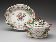 Chestnut Basket and Stand, Worcester, c. 1760. Creator: Royal Worcester