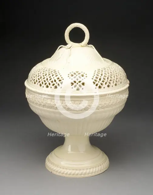 Chestnut Basket, Yorkshire, c. 1790. Creator: Leeds Pottery.