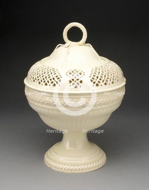 Chestnut Basket, Yorkshire, c. 1790. Creator: Leeds Pottery.