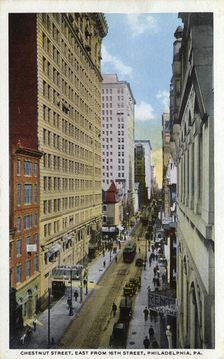 Chestnut Street, east from 16th Street, Philadelphia, Pennsylvania, USA, 1914