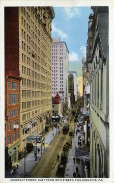 Chestnut Street, east from 16th Street, Philadelphia, Pennsylvania, USA, 1914