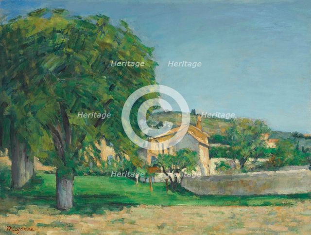 Chestnut Trees and Farm at Jas de Bouffan, c1876. Creator: Cézanne, Paul (1839-1906).