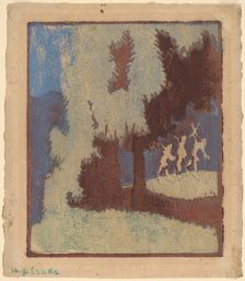 Chestnut Trees in Moonlight, 1904. Creator: Ernst Kirchner
