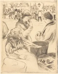 Chestnut Vendors (Marchands de marrons), 1878. Creator: Camille Pissarro