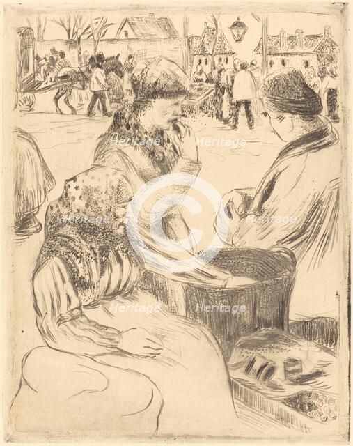 Chestnut Vendors (Marchands de marrons), 1878. Creator: Camille Pissarro.