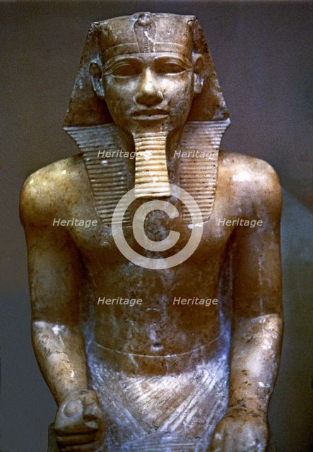 Chephren statue made in alabaster.