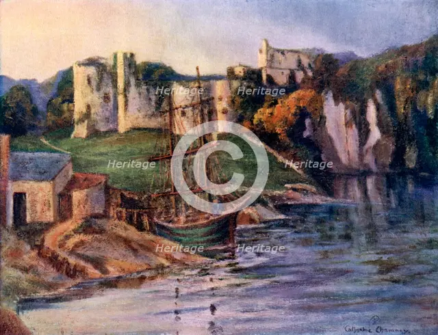 Chepstow Castle, Monmouthshire, Wales, 1924-1926.Artist: Catharine Chamney