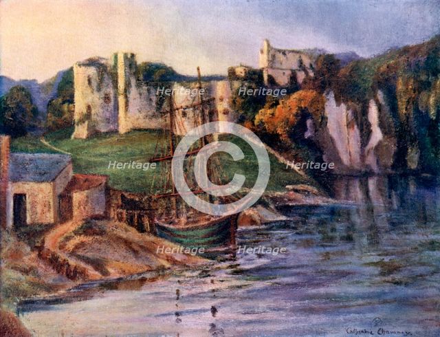 Chepstow Castle, Monmouthshire, Wales, 1924-1926.Artist: Catharine Chamney