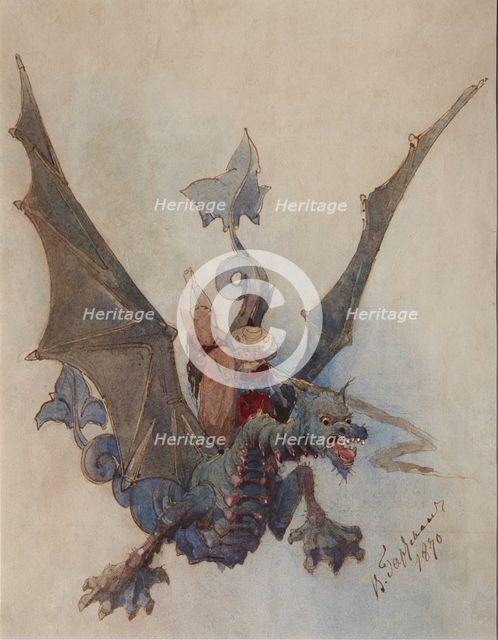 Chernomor and Lyudmila. Costume design for the opera Ruslan and Lyudmila by M. Glinka. Artist: Hartmann, Viktor Alexandrovich (1834-1873)