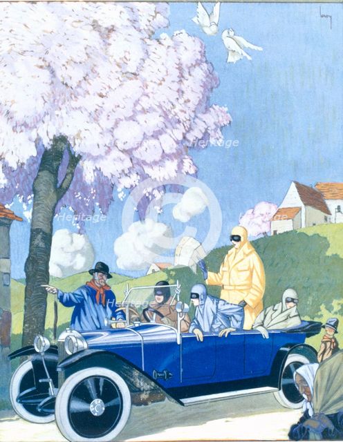 Cherchez la Femme,  from Femina, pub. 1922 (pochoir print)