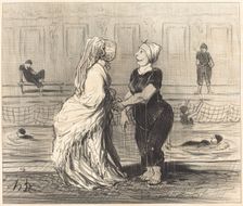 Chère baronne, je vous félicite..., 1847. Creator: Honore Daumier