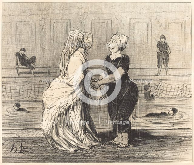 Chère baronne, je vous félicite..., 1847. Creator: Honore Daumier.