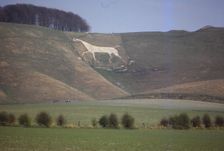 Cherhill White Horse (18th Century), Wiltshire, England, 20th century. Artist: CM Dixon