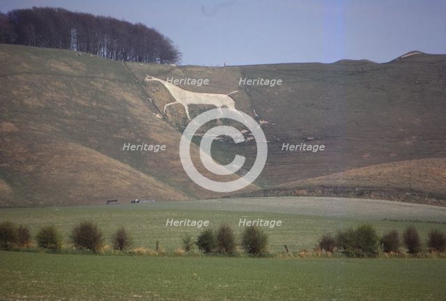 Cherhill White Horse (18th Century), Wiltshire, England, 20th century.  Artist: CM Dixon.