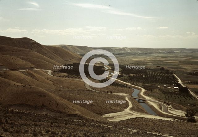 Cherry orchards and irrigation ditch, Emmett, Idaho, 1941. Creator: Russell Lee.