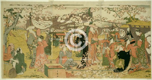 Cherry Blossom Banquet (Oka no utage), Japan, n.d. Creator: Kitagawa Utamaro.