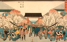 Cherry Blossom Time in Nakanocho of the Yoshiwara, between circa 1848 and circa 1849. Creator: Ando Hiroshige