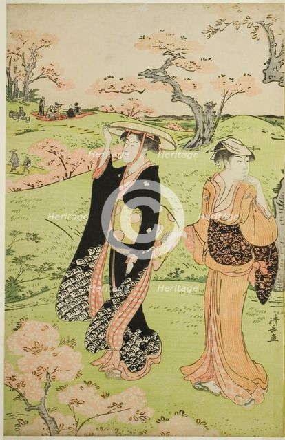 Cherry Blossom Viewing at Asuka Hill, c. 1787. Creator: Torii Kiyonaga.