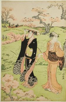 Cherry Blossom Viewing at Asuka Hill, c. 1787. Creator: Torii Kiyonaga